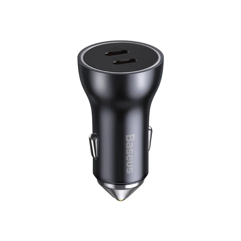 Baseus Chargeur Voiture Double USB-C 60W LED PD
