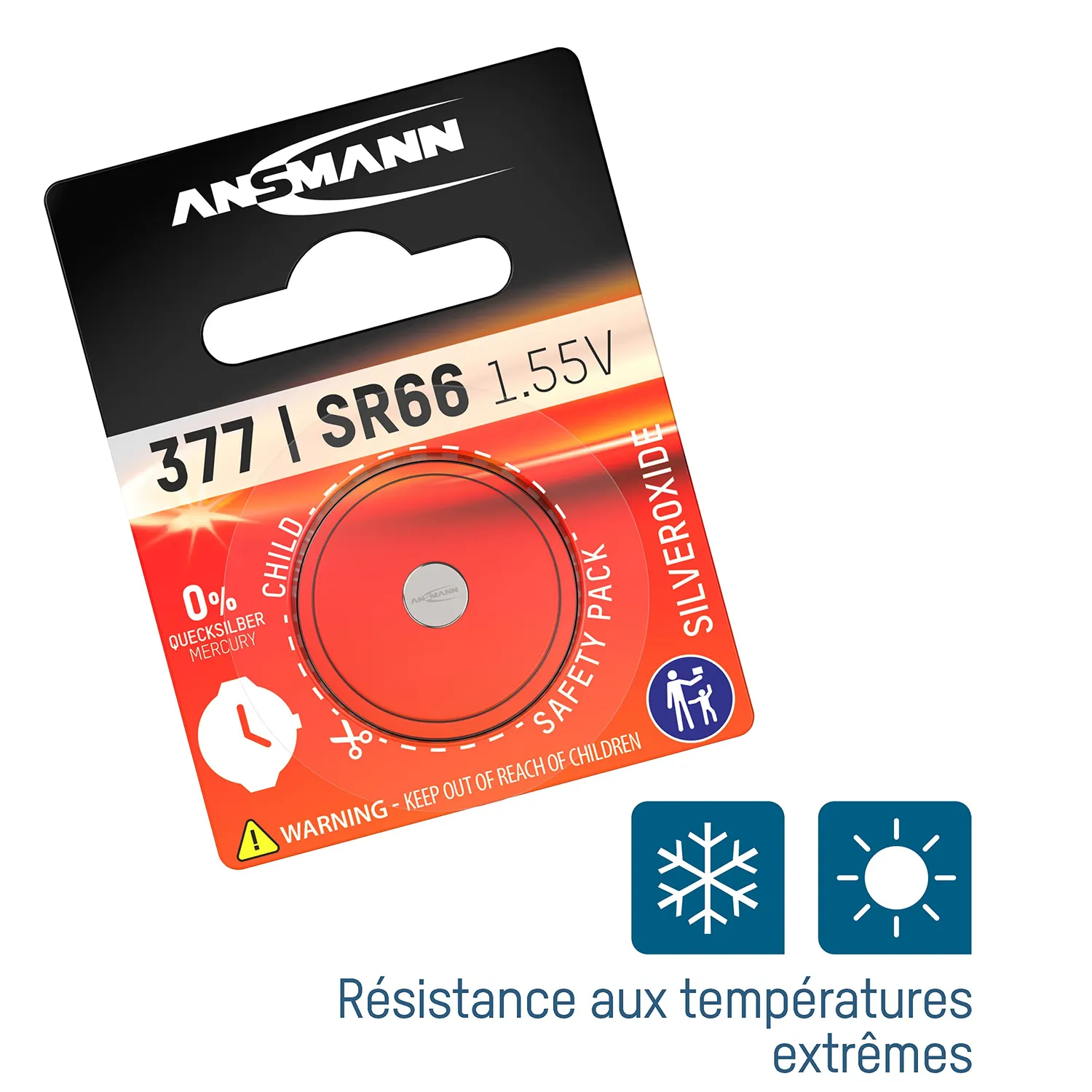 ANSMANN SR66/377 pile bouton oxyde d’argent 1 pièce