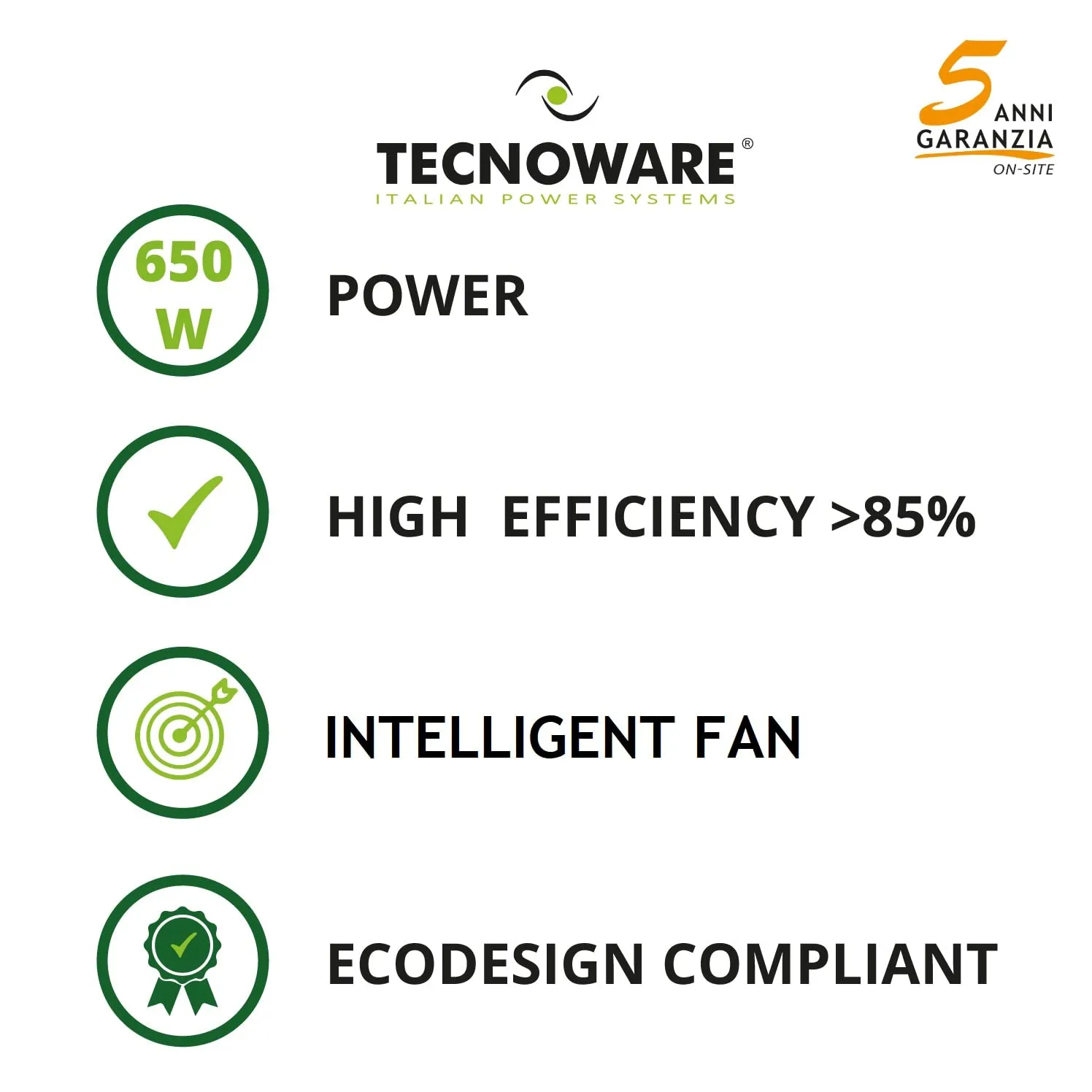 Tecnoware alimentation modulaire PC 650 W 80 PLUS Bronze