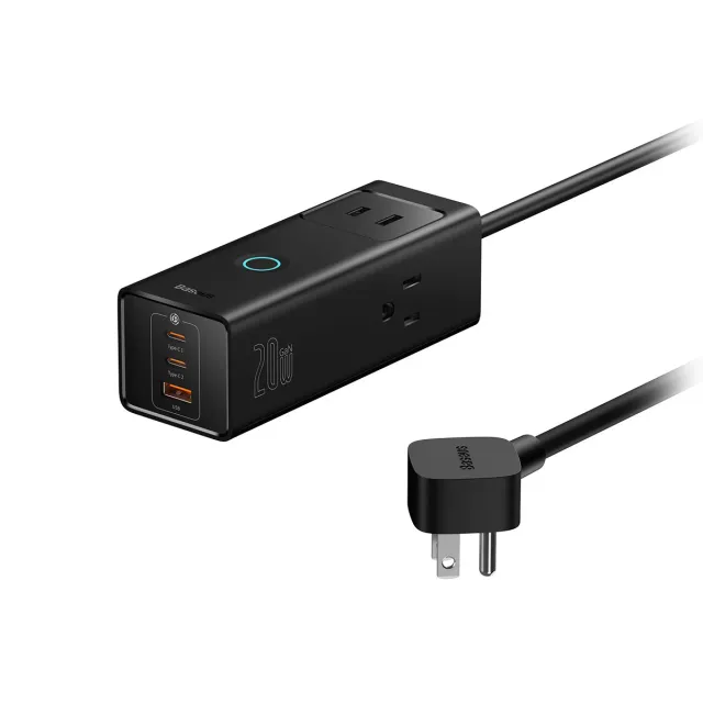 Baseus PowerCombo Lite multiprise 6 ports 20 W noire