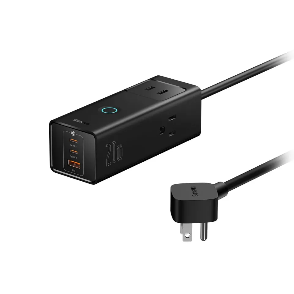 Baseus PowerCombo Lite multiprise 6 ports 20 W noire