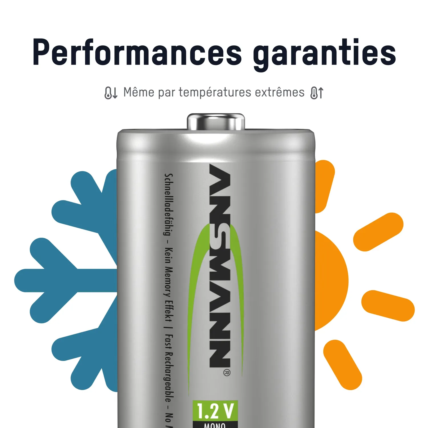 ANSMANN Accus D 5000 piles rechargeables HR20 lot de 2 faible autodécharge