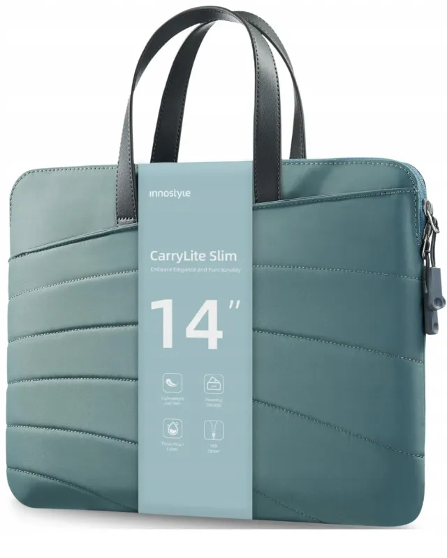 Innostyle CarryLite Slim sacoche ordinateur 14 pouces vert étanche