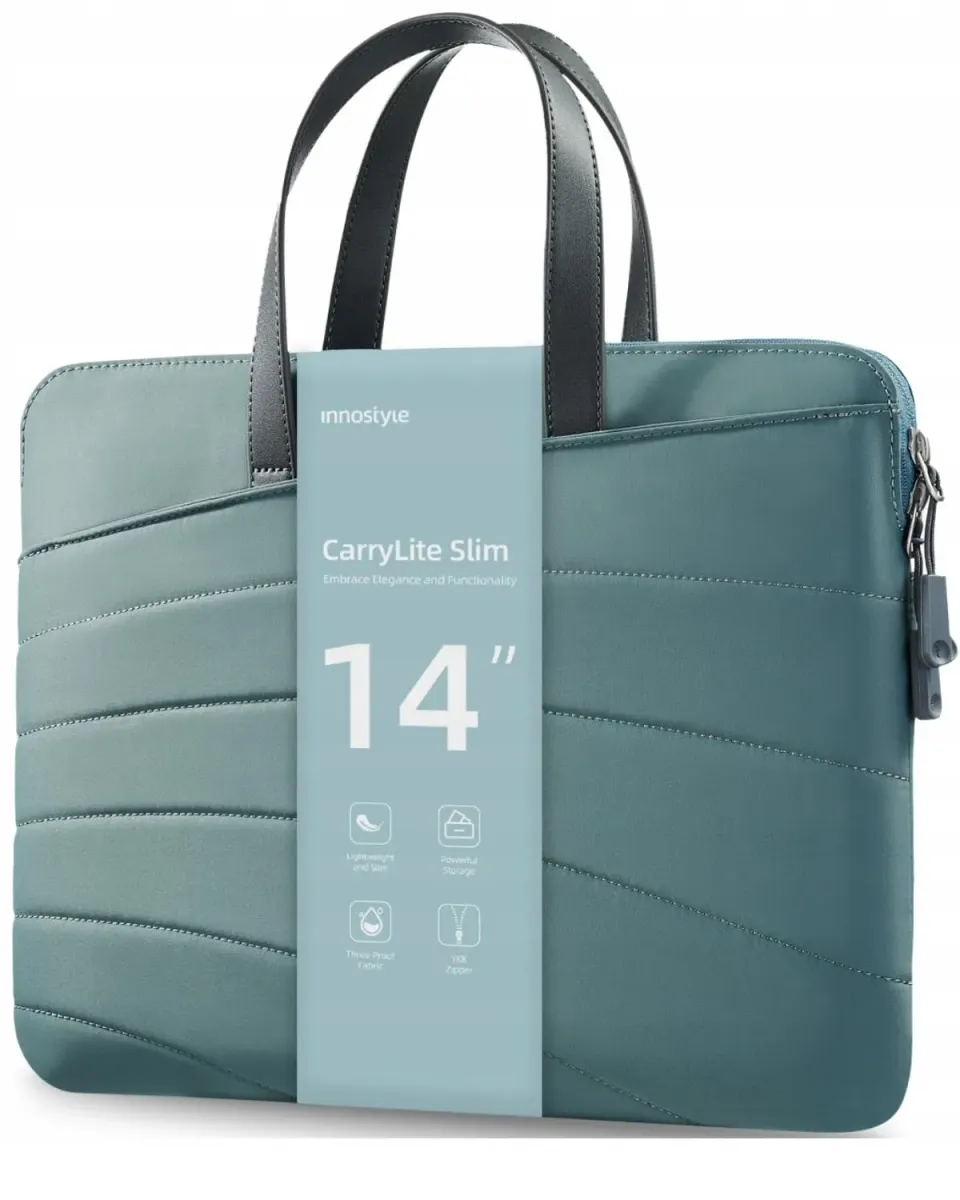 Innostyle CarryLite Slim sacoche ordinateur 14 pouces vert étanche