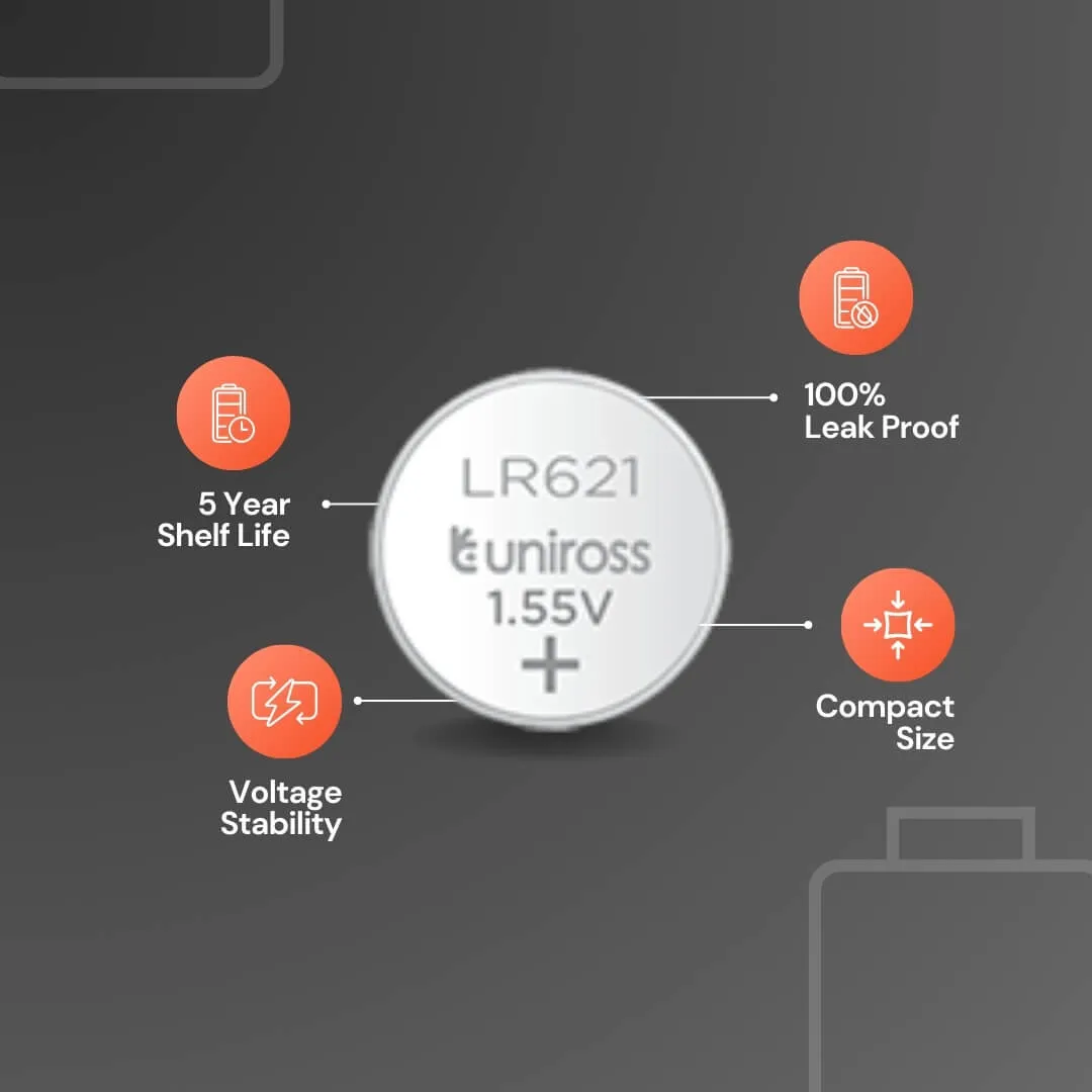 Uniross AG01 pile bouton alcaline blister 10 montres