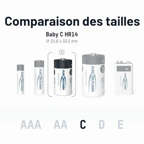 ANSMANN maxE HR14 pile rechargeable C 4500 mAh lot de 4 NiMH