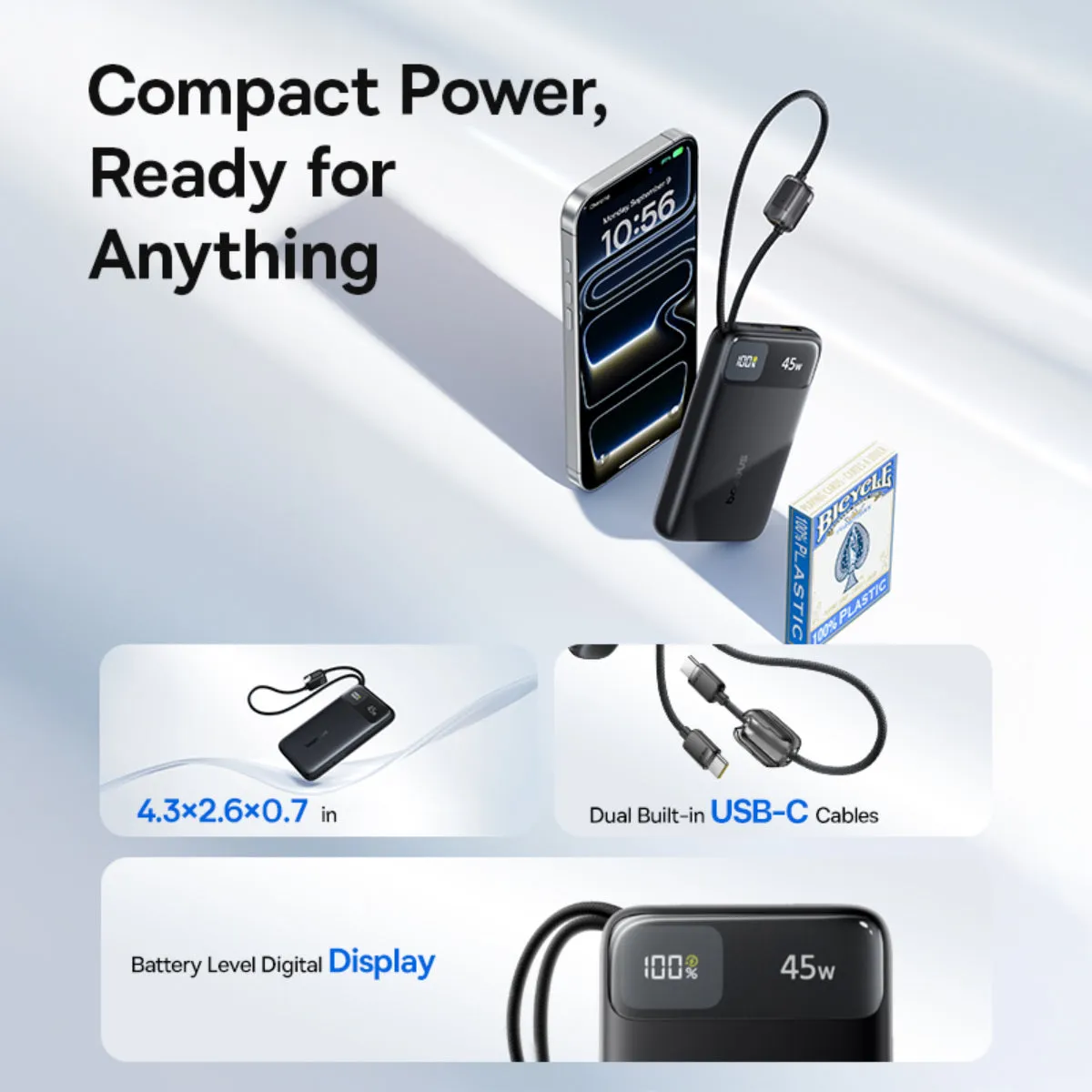 Baseus EnerFill FC11 Batterie externe 10000mAh 45W noire