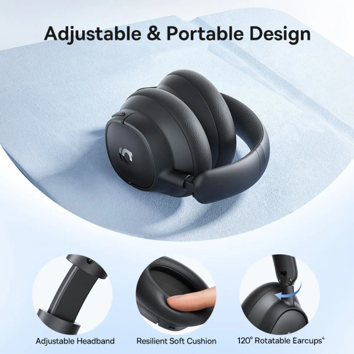Baseus Bass BH1 NC casque sans fil à réduction de bruit noir