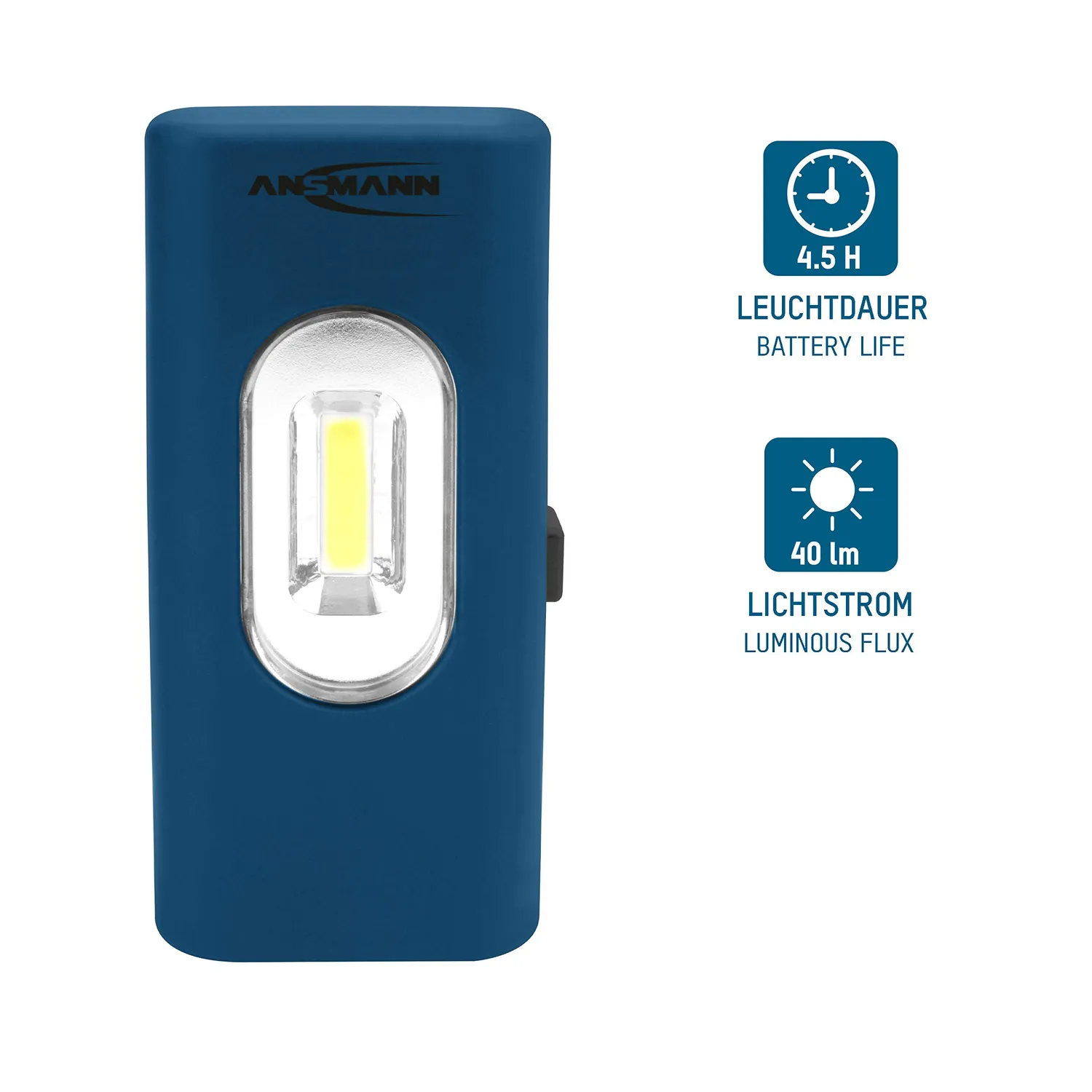 ANSMANN WL30B Clip lampe de travail LED 40 lumens avec pile AAA