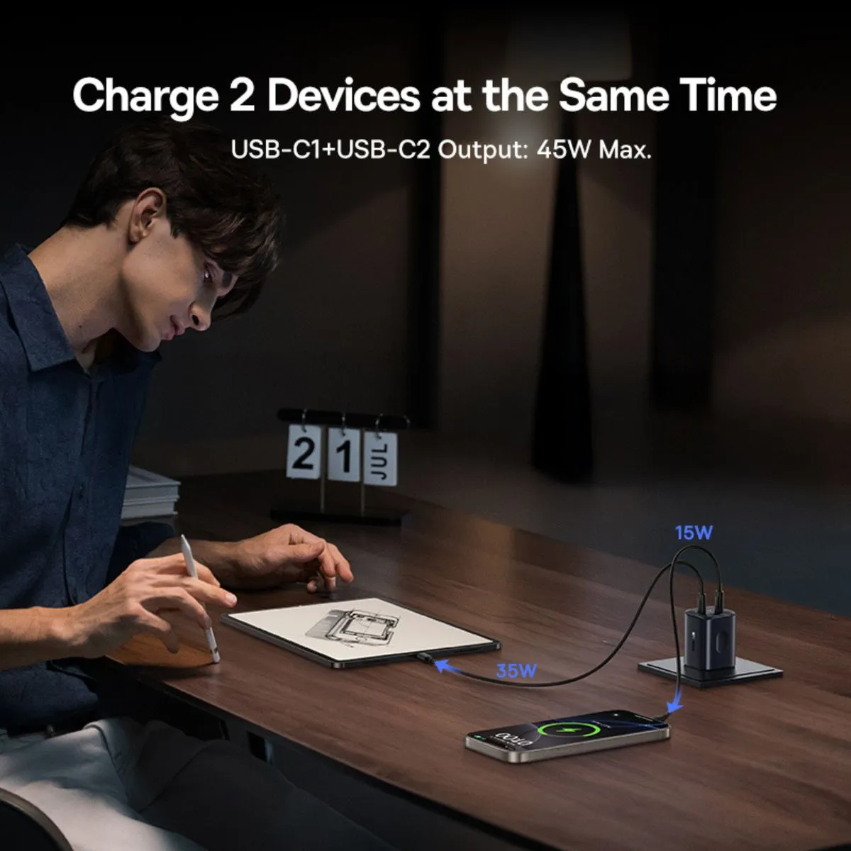 Baseus PicoGo AN13 Chargeur Secteur 2 USB-C 45W Compact