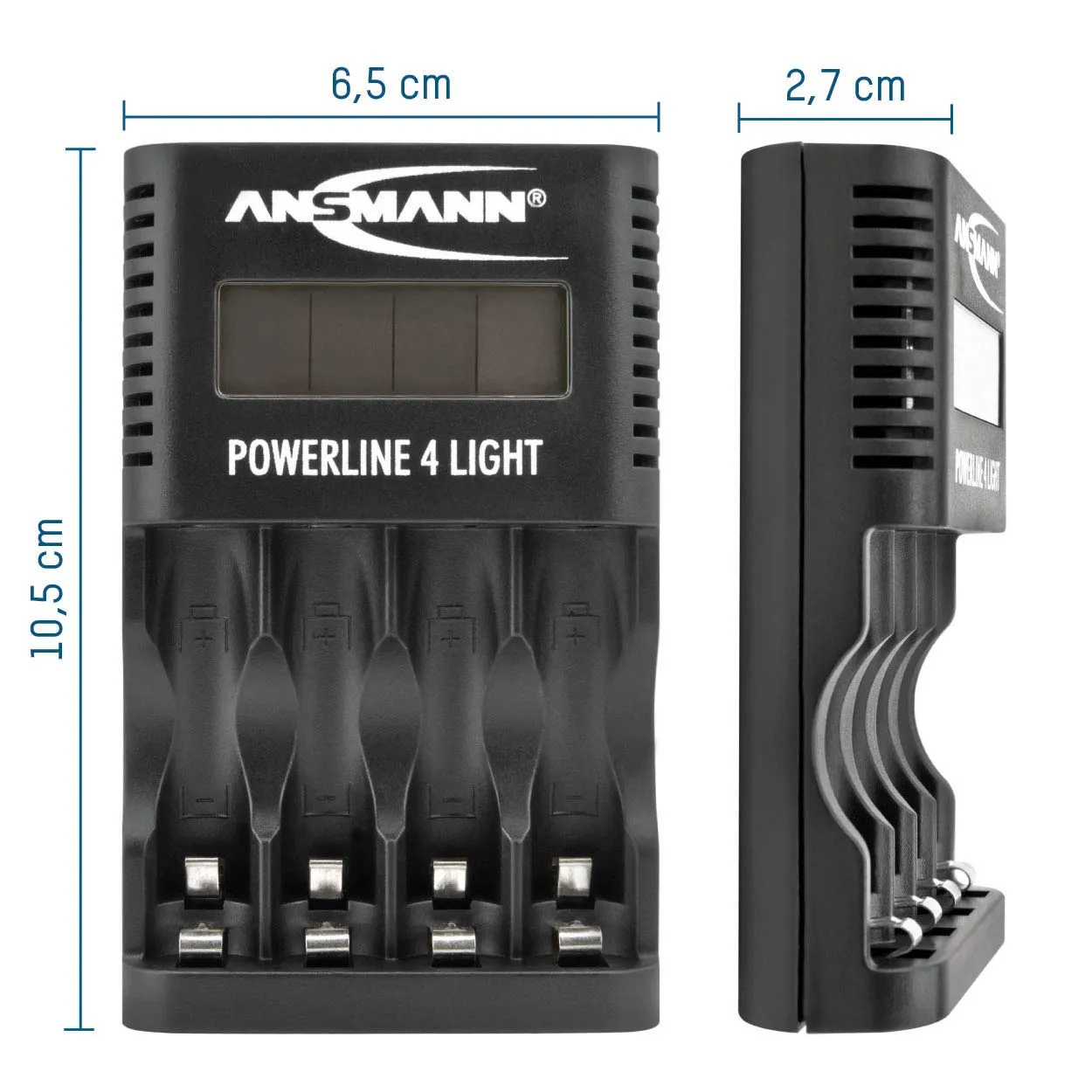 ANSMANN Powerline 4 Light chargeur AA AAA 4 emplacements LCD USB