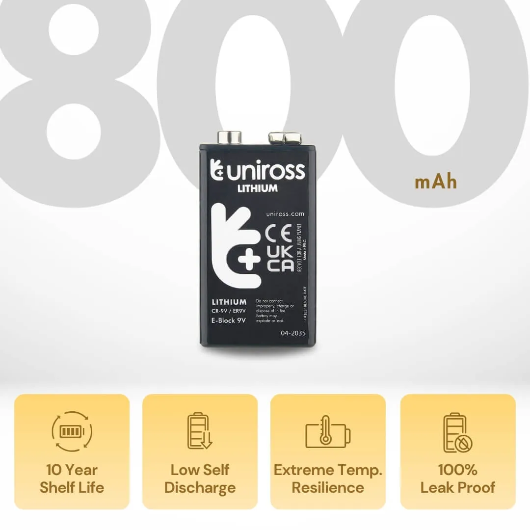 Uniross Ultra CR9V pile lithium 9V lot 1