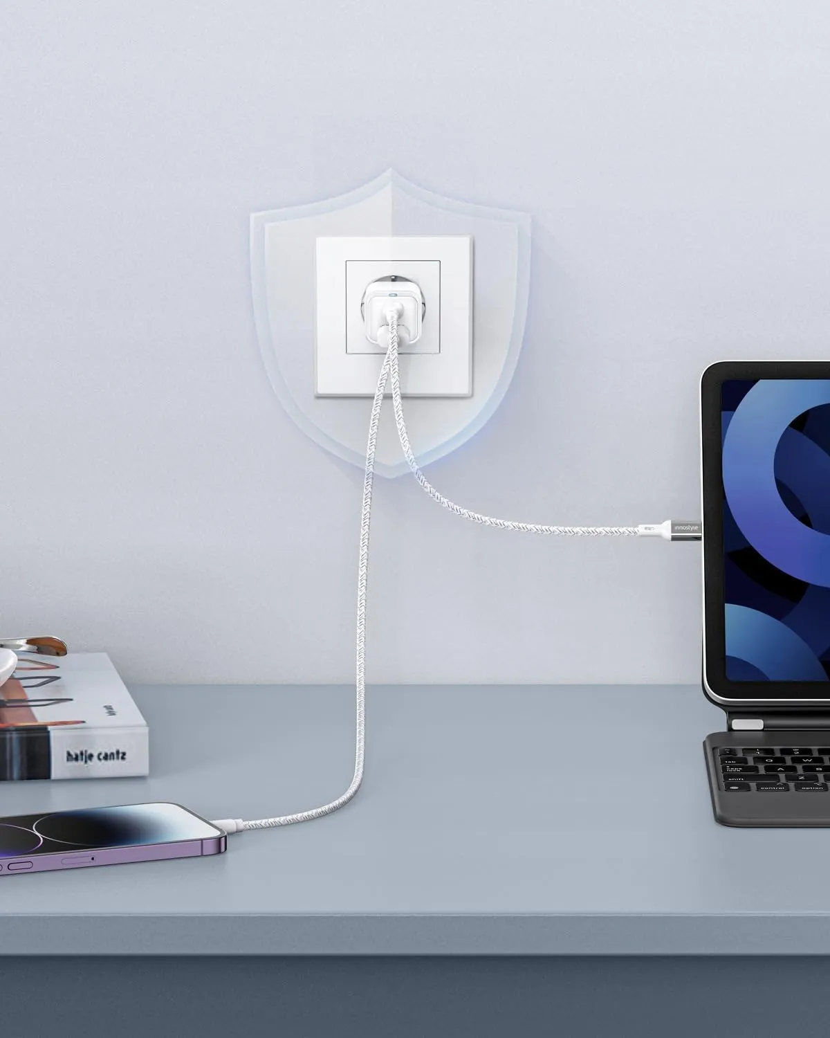 Innostyle MiniCube II chargeur USB-C 35W blanc 2 ports