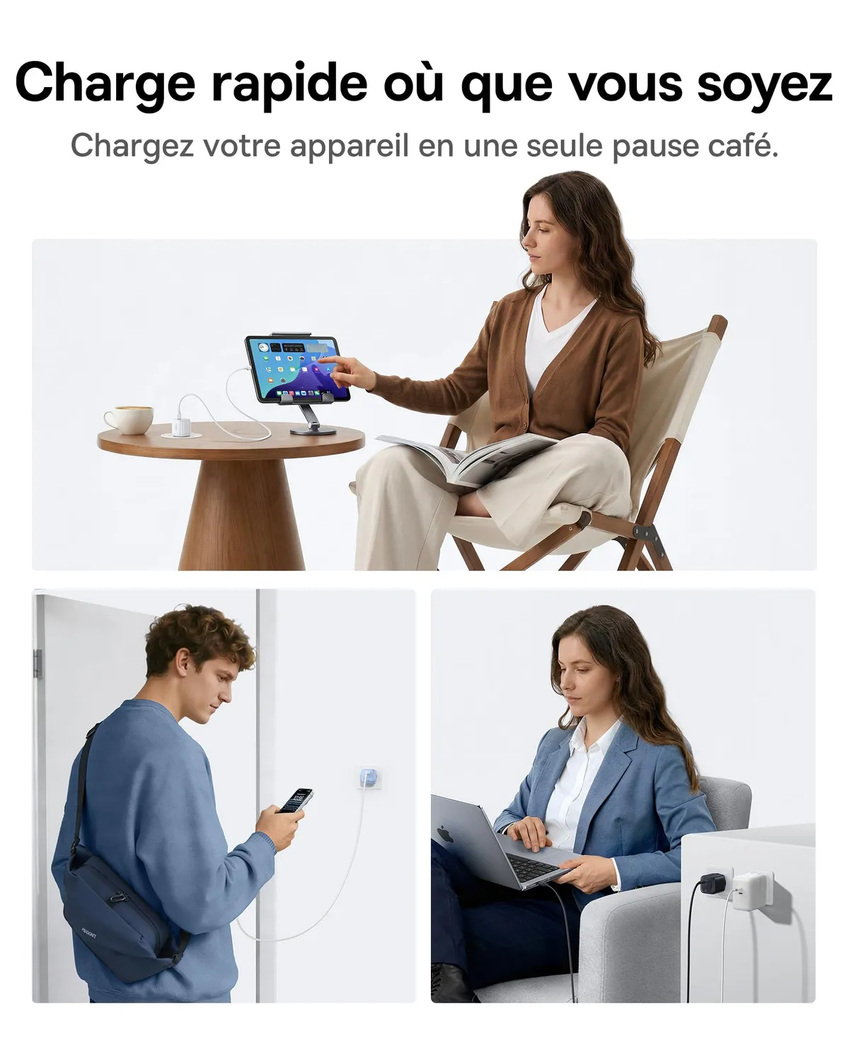 Baseus chargeur USB-C GaN 45 W avec câble 1 m 1 pièce compact