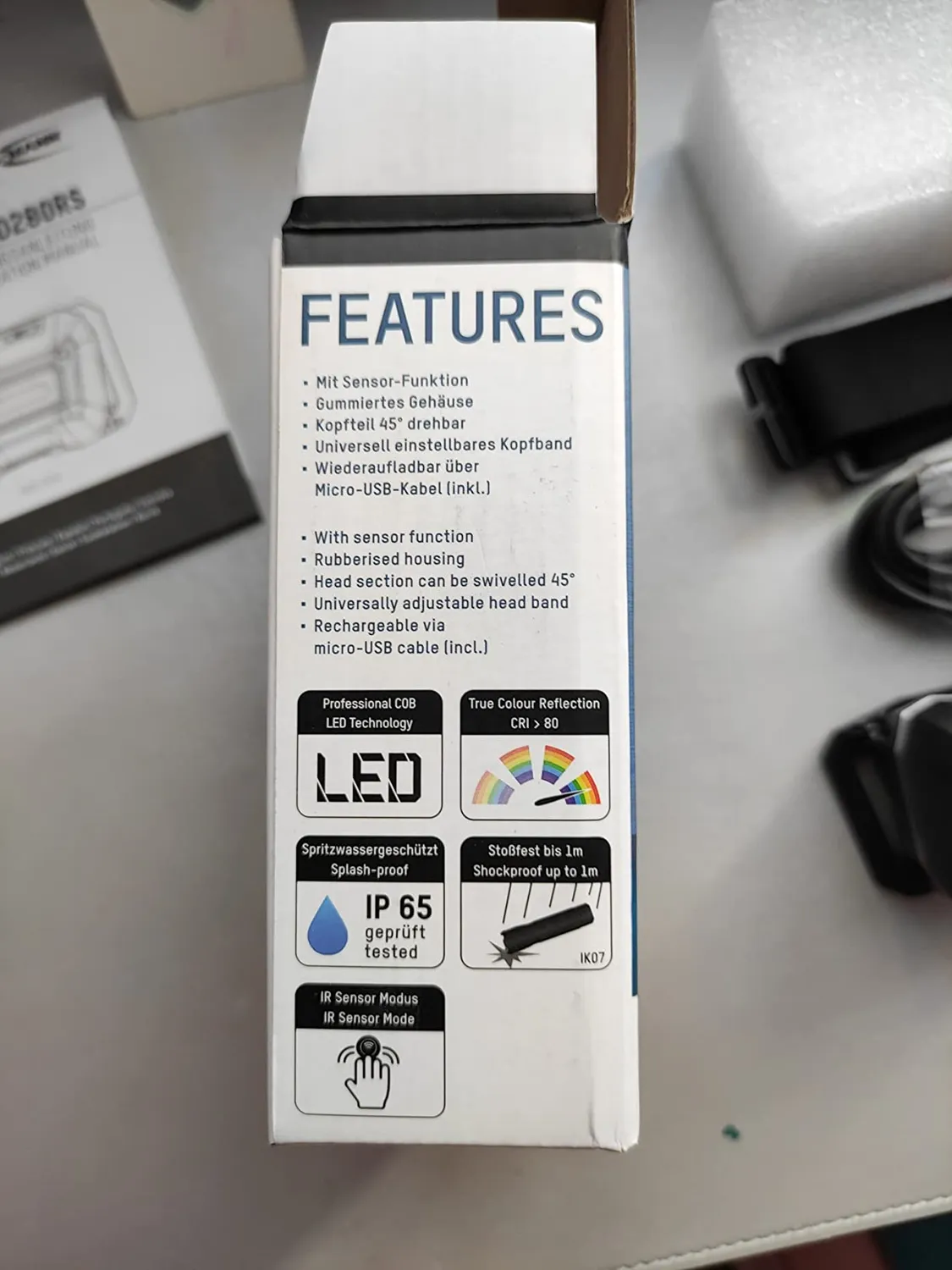 ANSMANN HD280RS lampe frontale rechargeable 280 lm étanche IP65