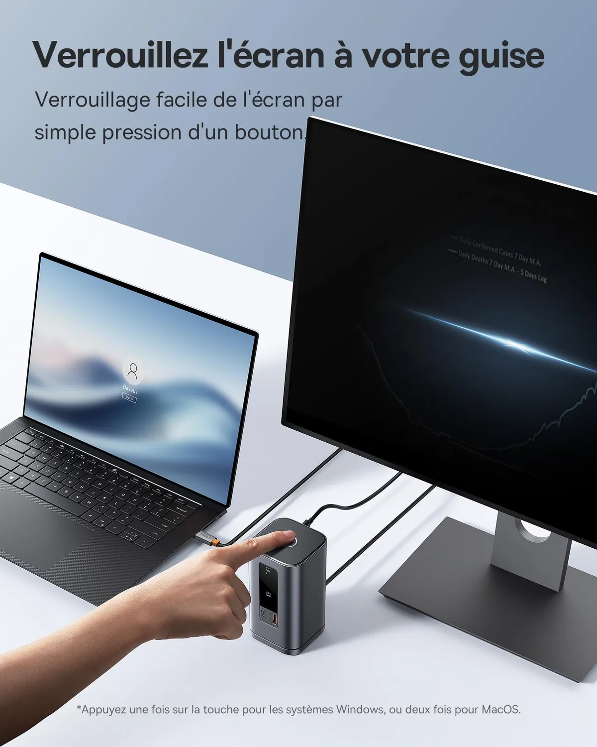 Baseus Spacemate 11 en 1 station d’accueil Windows triple écran 4K