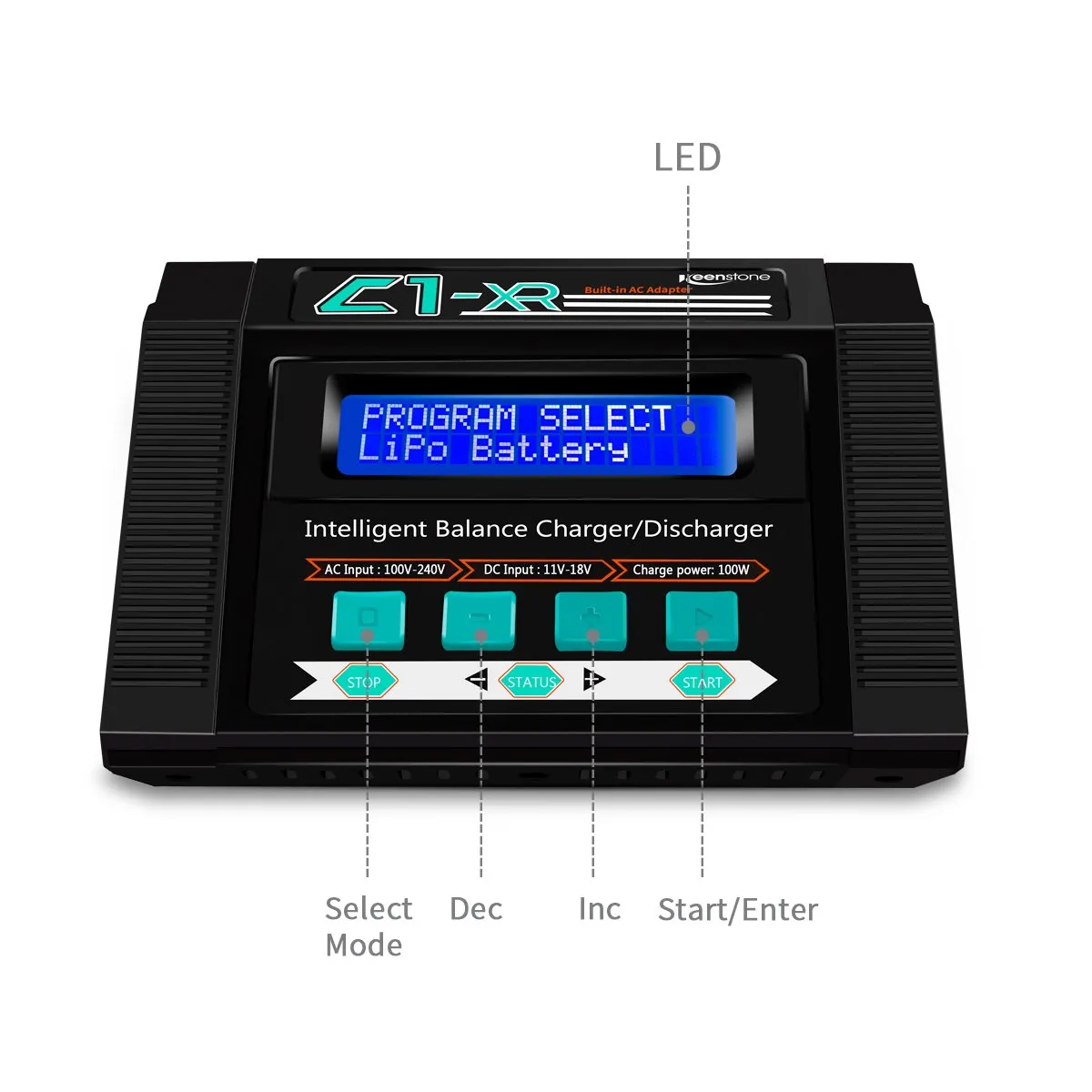 Keenstone chargeur LiPo 100 W 10 A avec déchargeur et connecteurs
