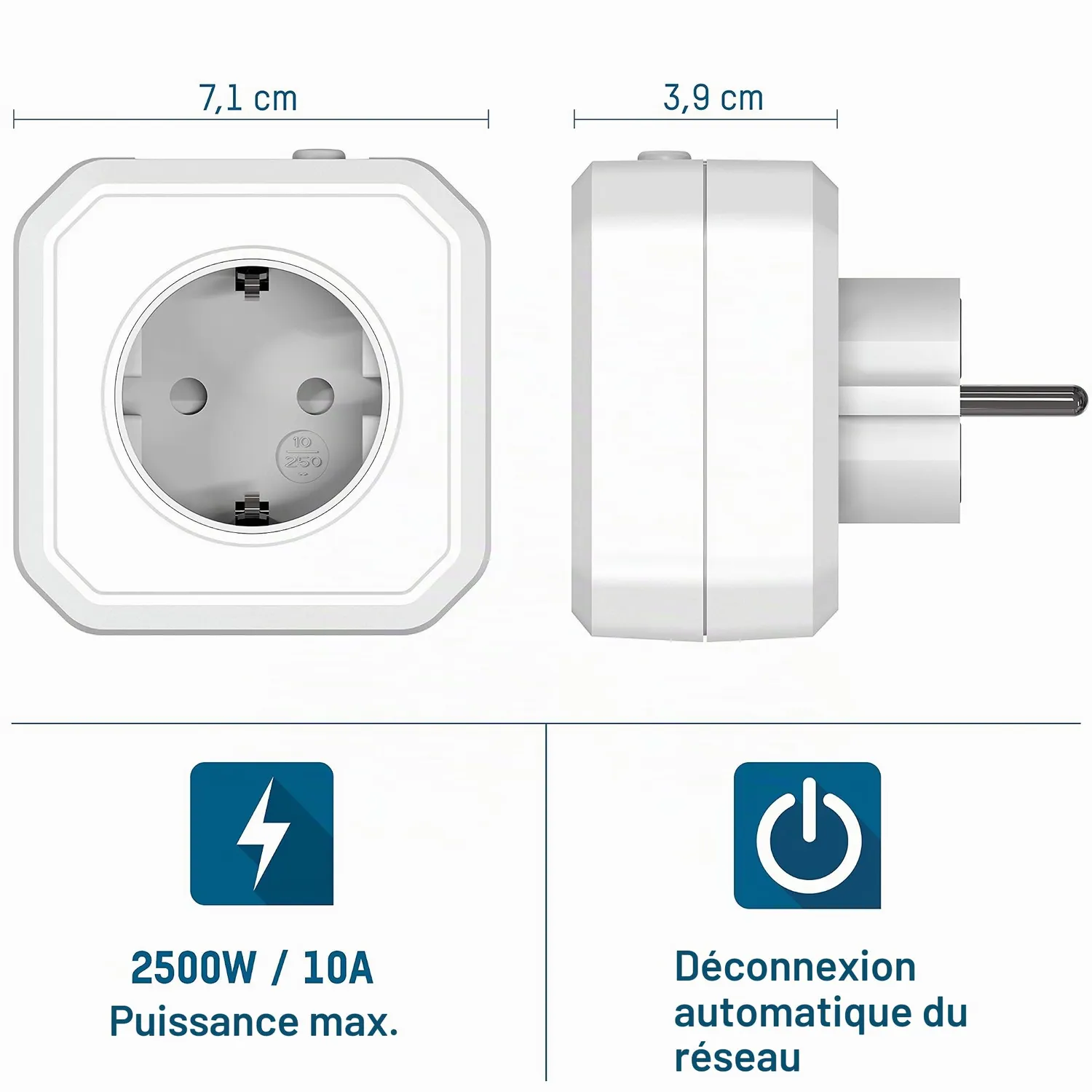 ANSMANN AES1 prise minuterie compte à rebours lot de 2 LED