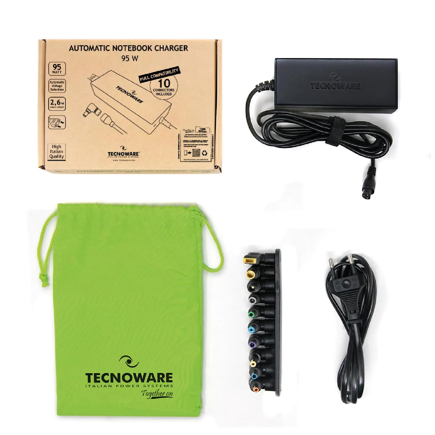 Tecnoware Power Systems chargeur universel ordinateur portable 95 W 10 connecteurs