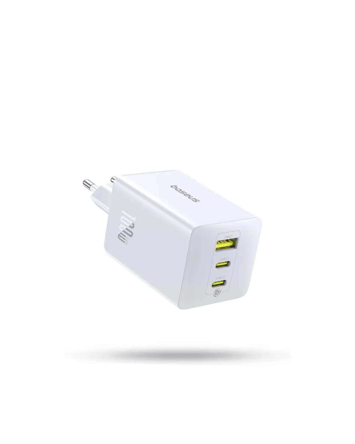 Baseus Enerfill chargeur USB-C 100 W 3 ports blanc GaN