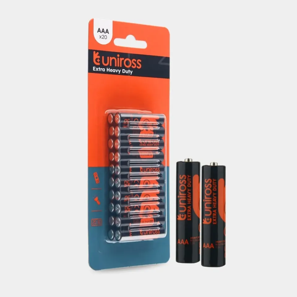 Uniross R03 AAA pile saline blister 20 longue durée