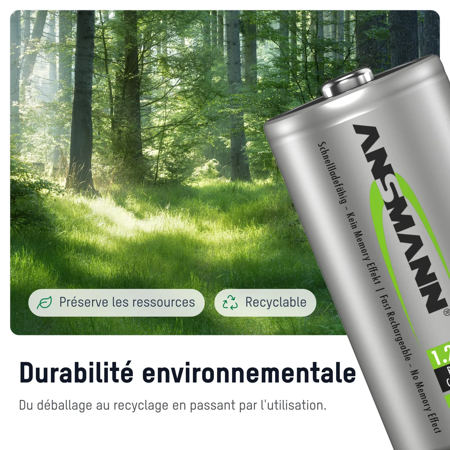 ANSMANN C 2500 mAh piles rechargeables lot de 4 NiMH