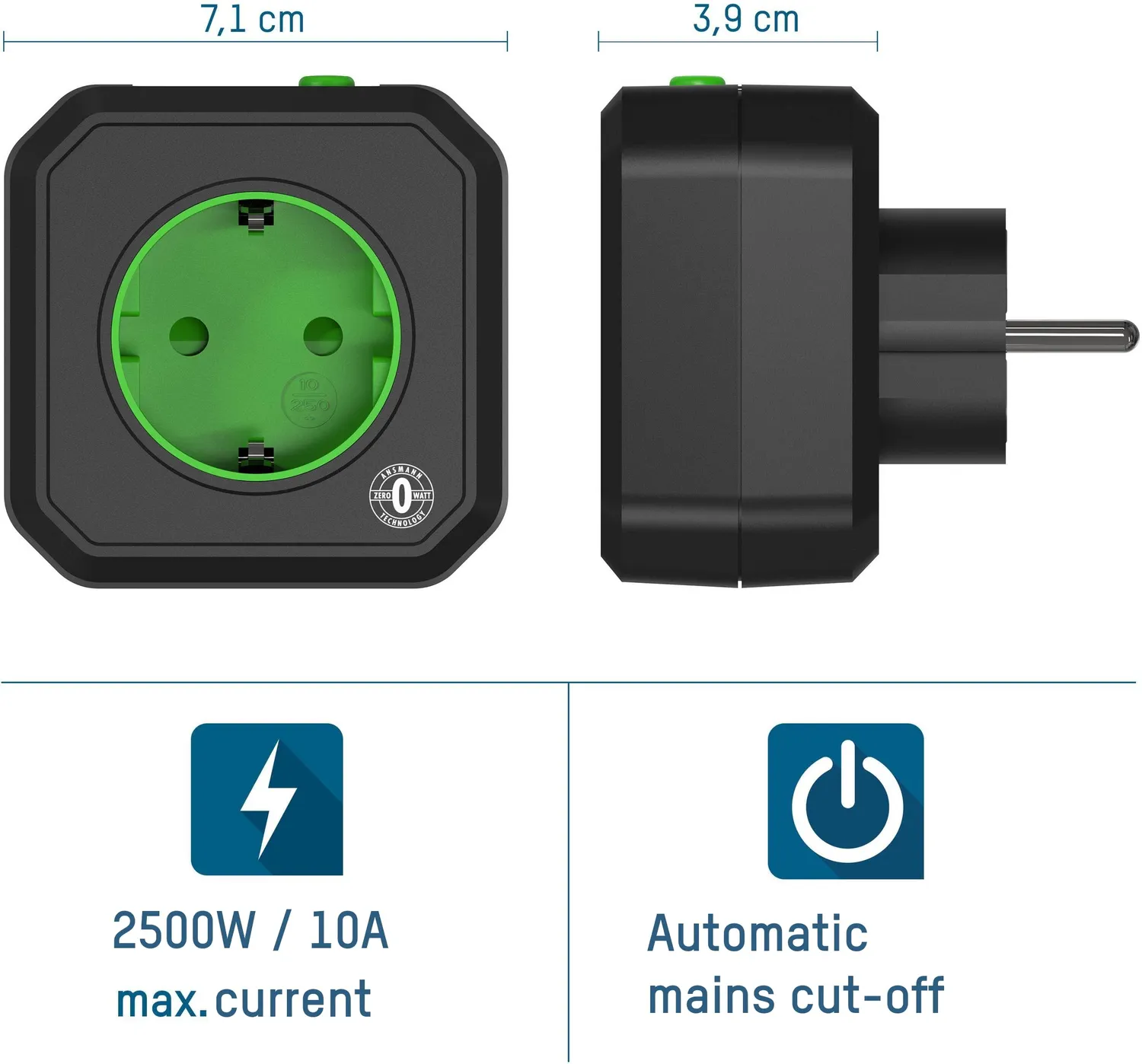 ANSMANN AES1 prise programmable compte à rebours noire