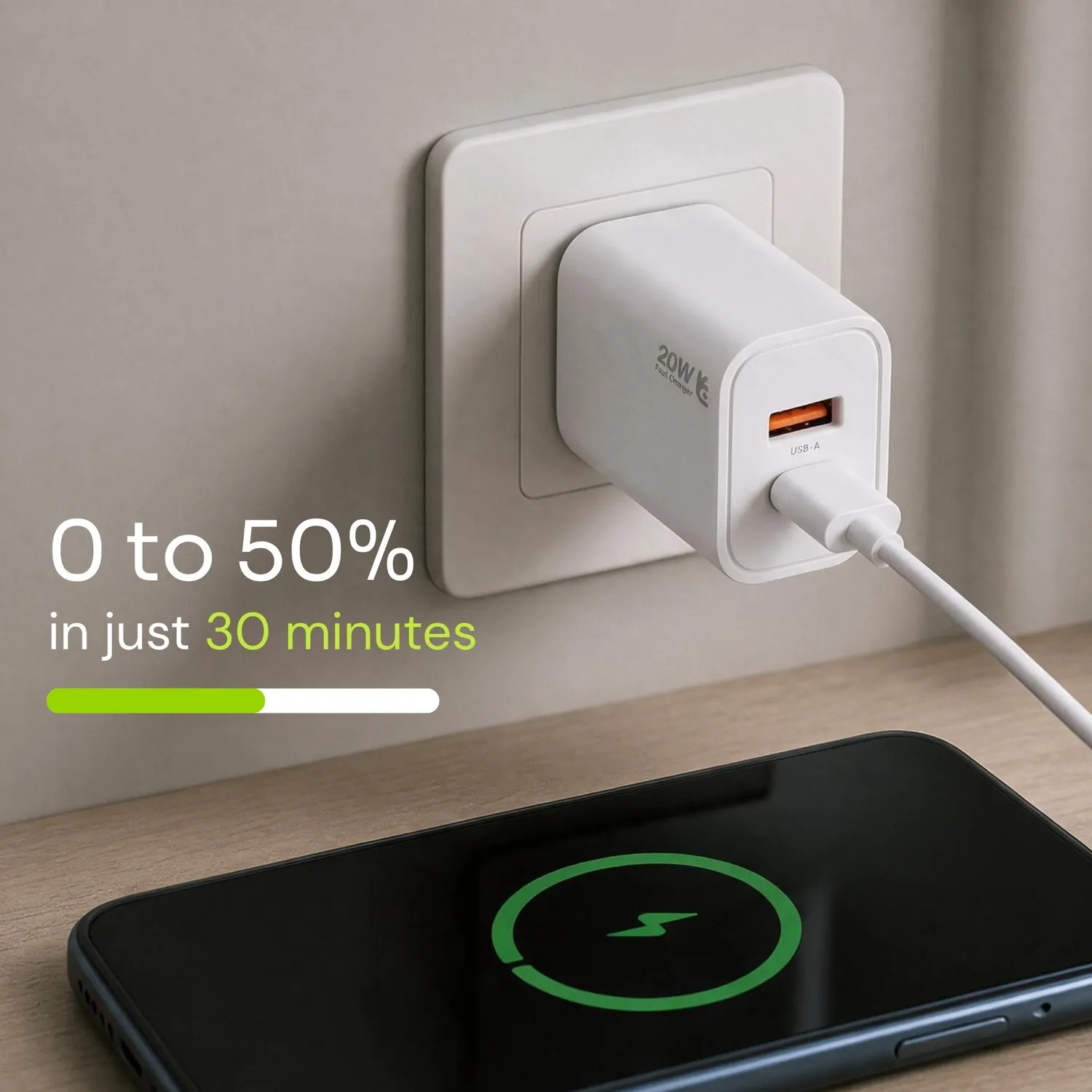 Uniross 20W chargeur mural rapide double port + câble