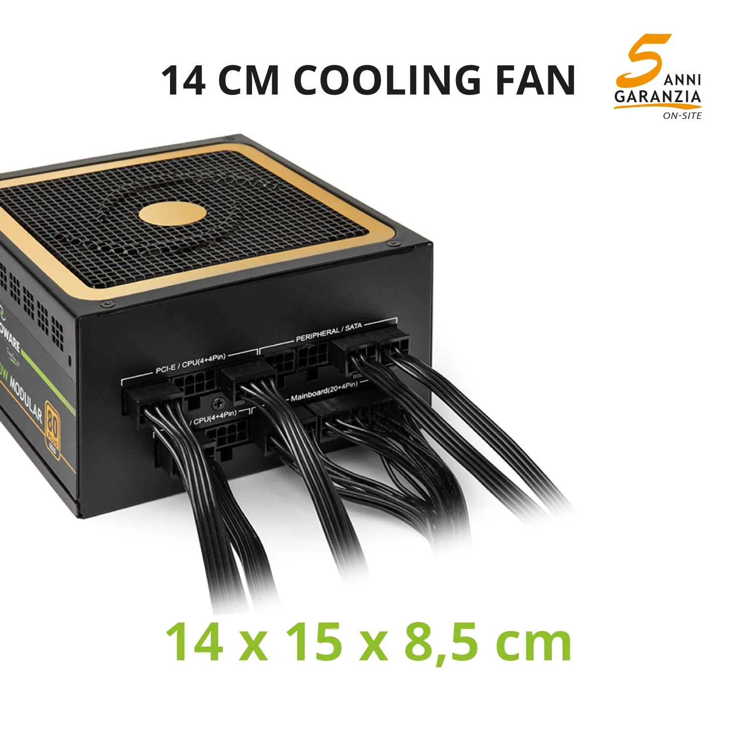 Tecnoware 850W alimentation modulaire PC Gaming Gold