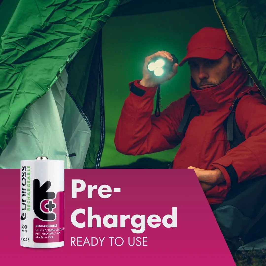 Uniross USB-C RCR123 3,7 V batterie rechargeable 1 pièce