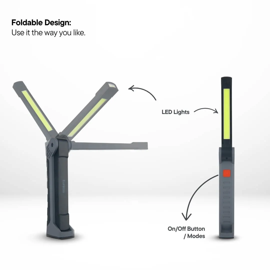 Uniross Lampe de Travail Pliable Rechargeable 600 Lumens USB-C