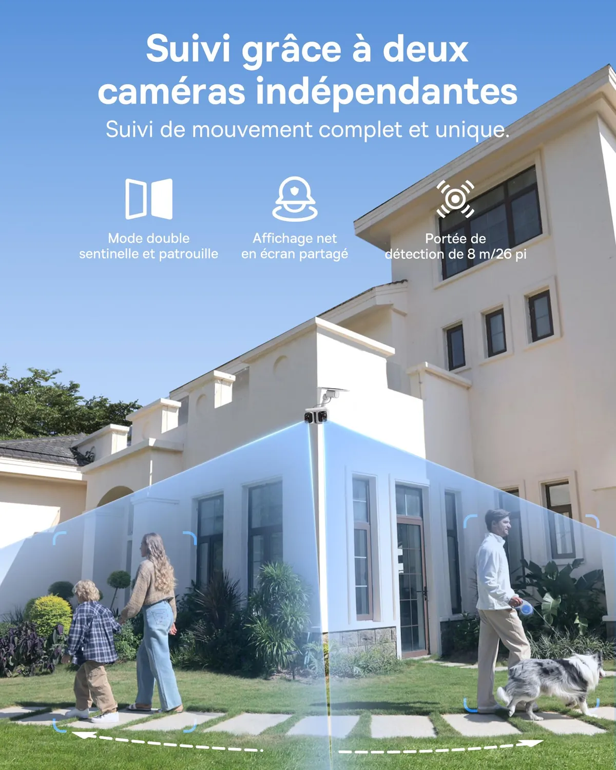 Baseus Security X1 Pro caméra solaire extérieure double objectif 3K