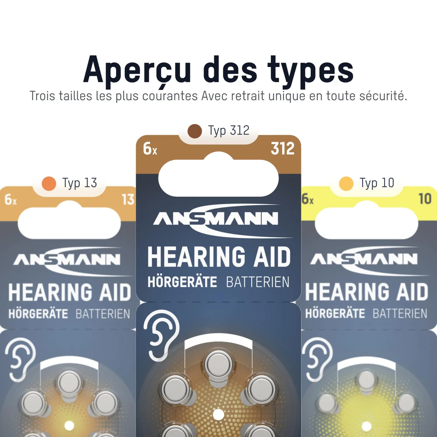 ANSMANN piles auditives 312 lot de 120 marron sans mercure