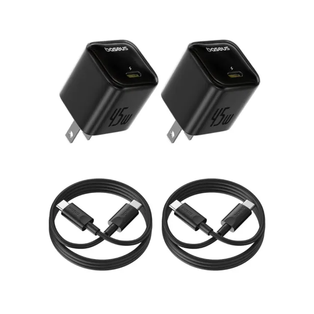 Baseus PicoGo GaN chargeur USB-C 45 W lot de 2 noir et blanc
