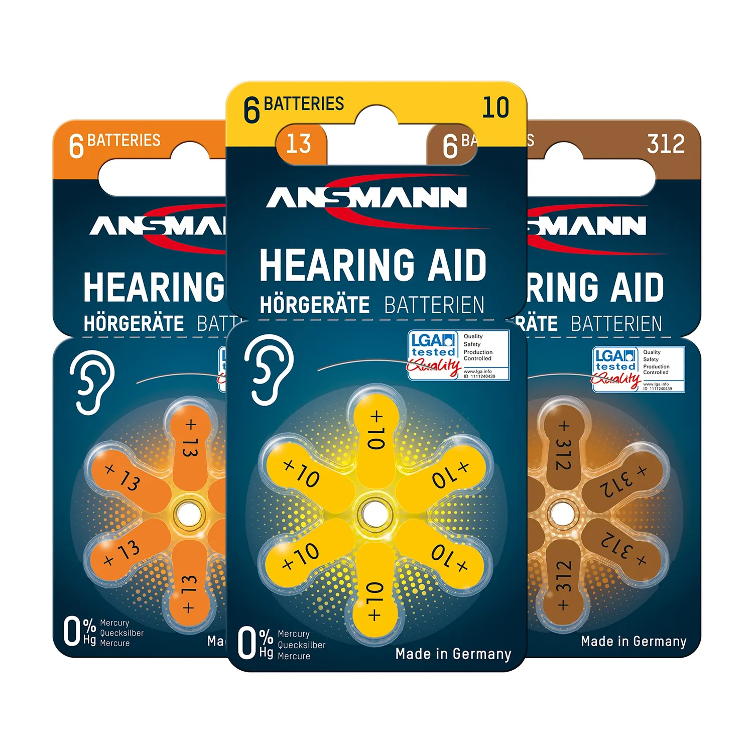 ANSMANN piles auditives type 10 60 pièces zinc-air sans mercure