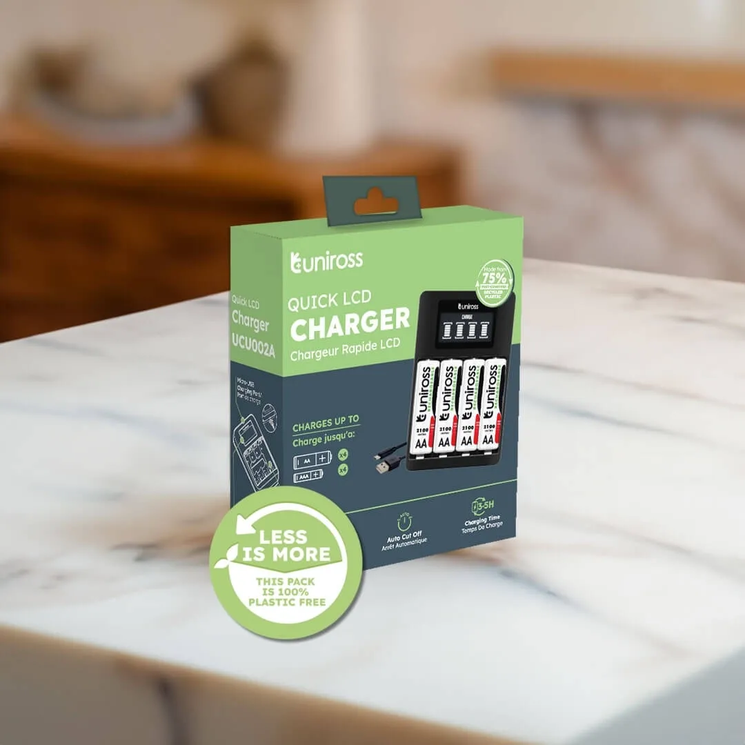 Uniross Quick Charge chargeur piles AA AAA + 2 AA incluses