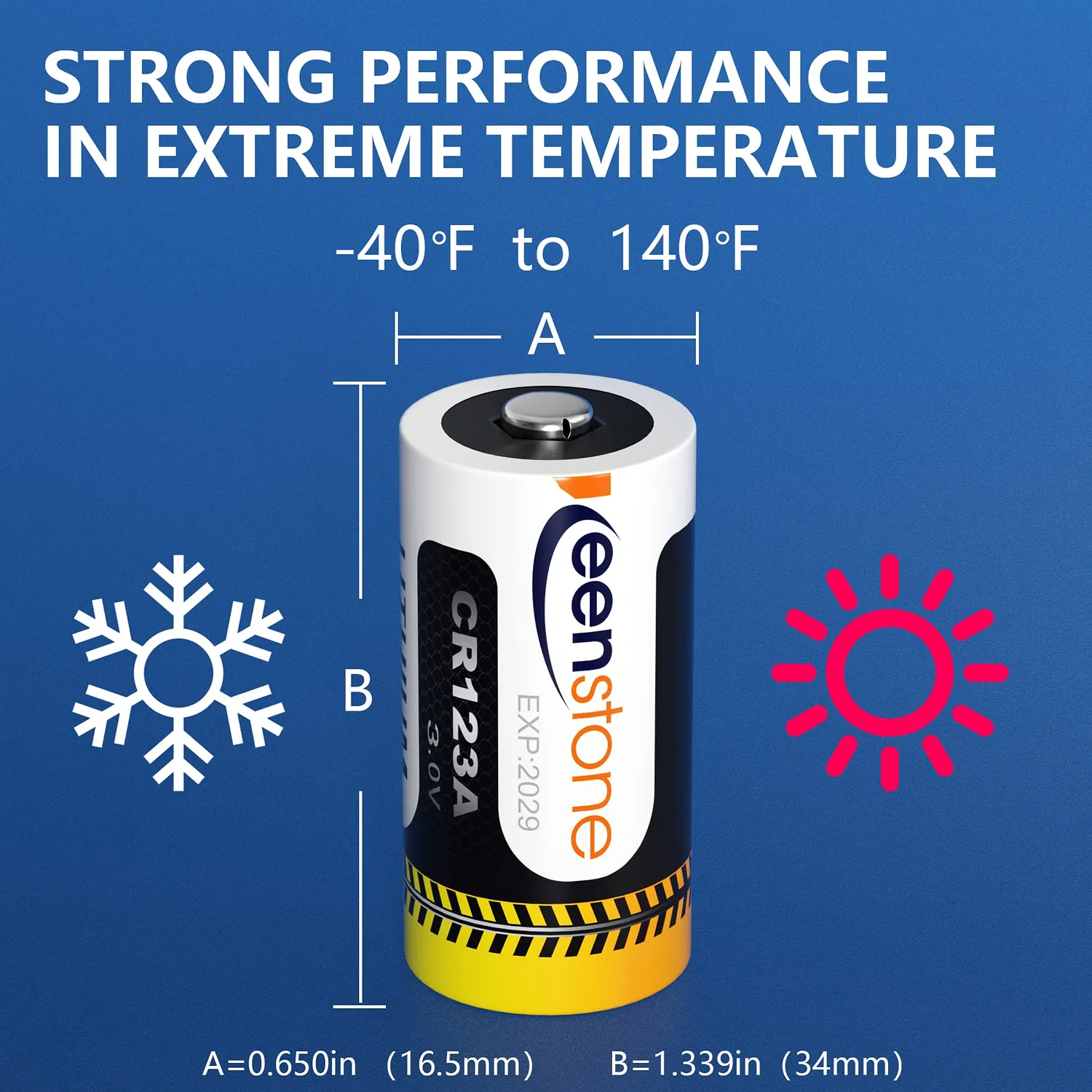 Keenstone CR123A piles lithium 3 V 24 pièces 1600 mAh