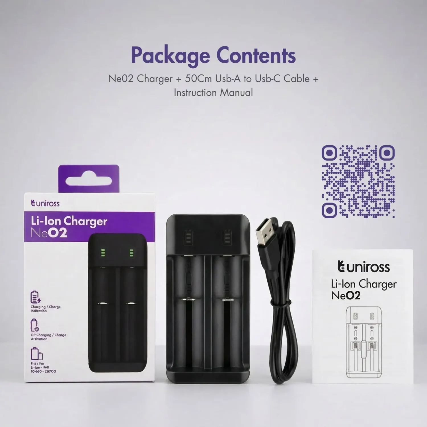 NeO2 Smart USB-C chargeur Li-ion double fente