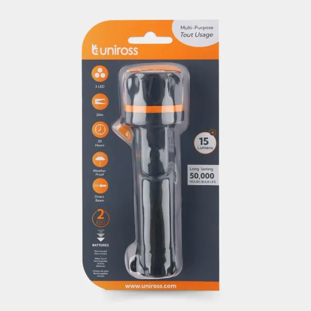 Uniross Heavy Duty Torch 15LM (2XAA) lampe torche LED 15 lm