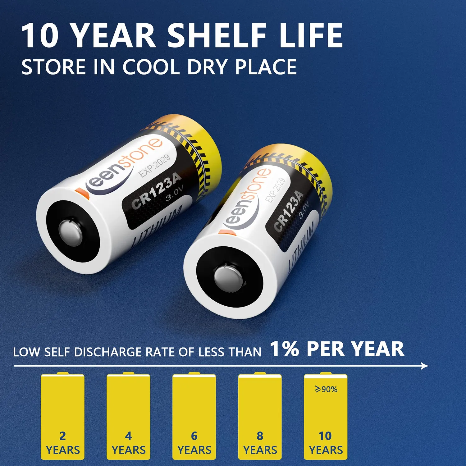Keenstone CR123A piles lithium 3 V 24 pièces 1600 mAh