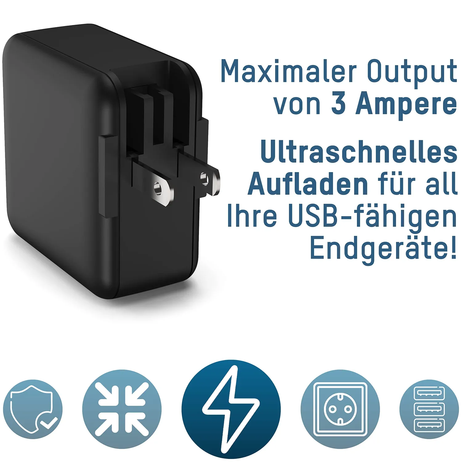 ANSMANN TC315 chargeur USB de voyage 15 W 3 ports prises interchangeables