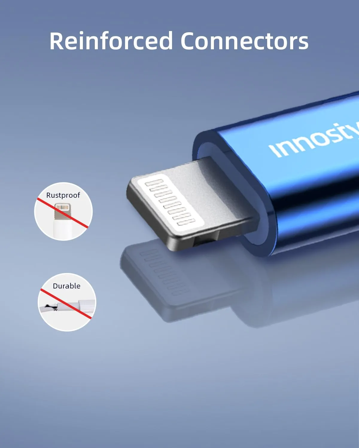 Innostyle PowerFlex USB-C Lightning câble bleu 2 m Kevlar