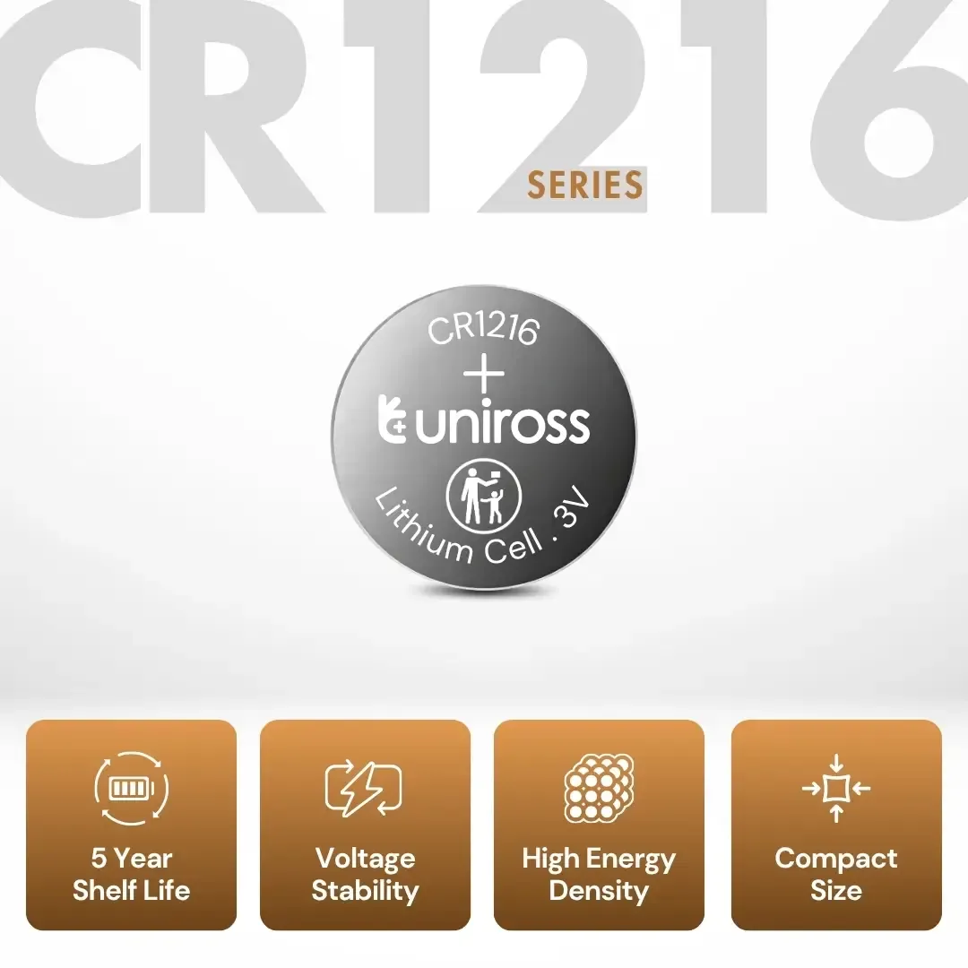 Uniross CR1216 pile bouton lithium 3 V profil 1,6 mm
