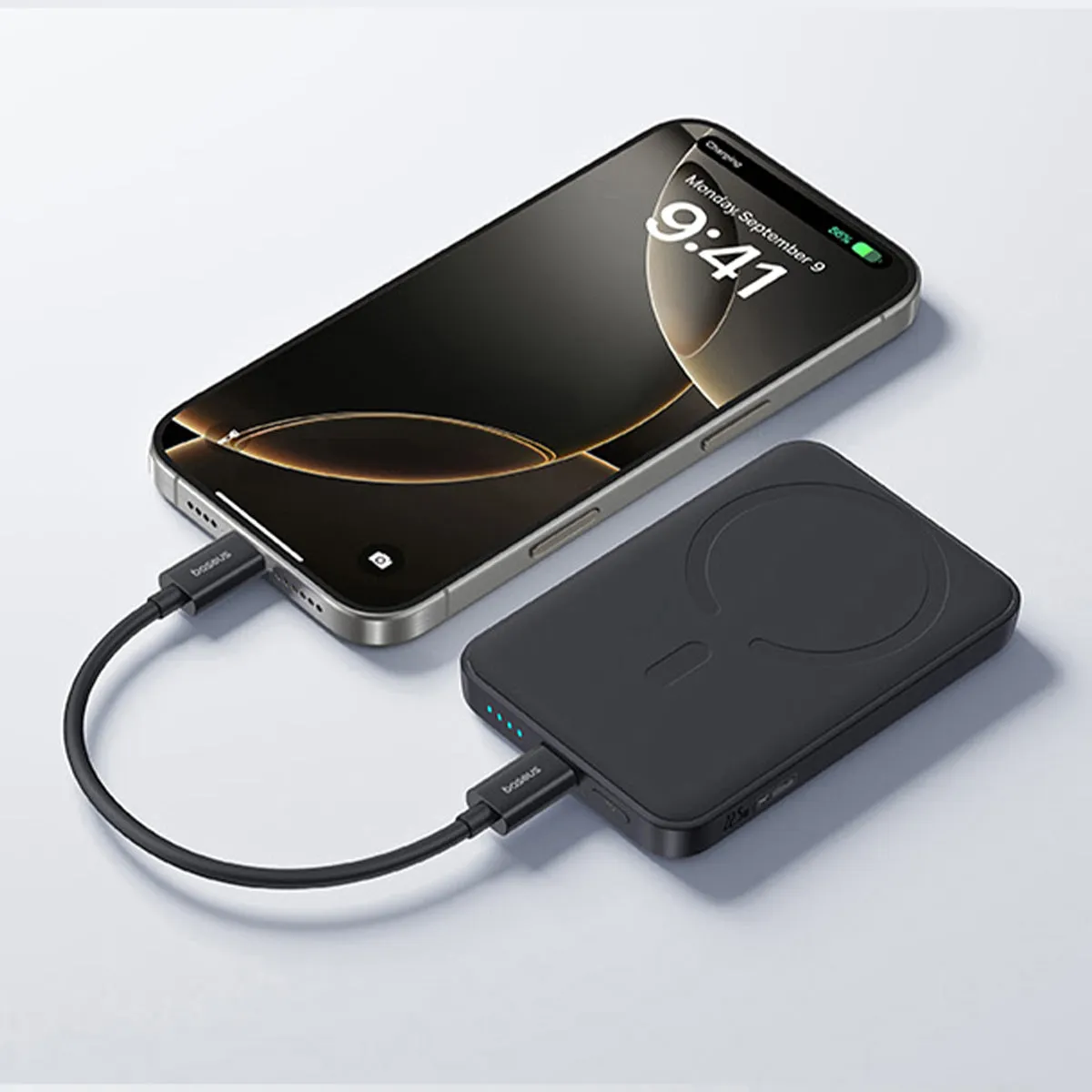 Baseus EnerFill FM11 batterie externe magnétique 10 000 mAh 22,5 W noire