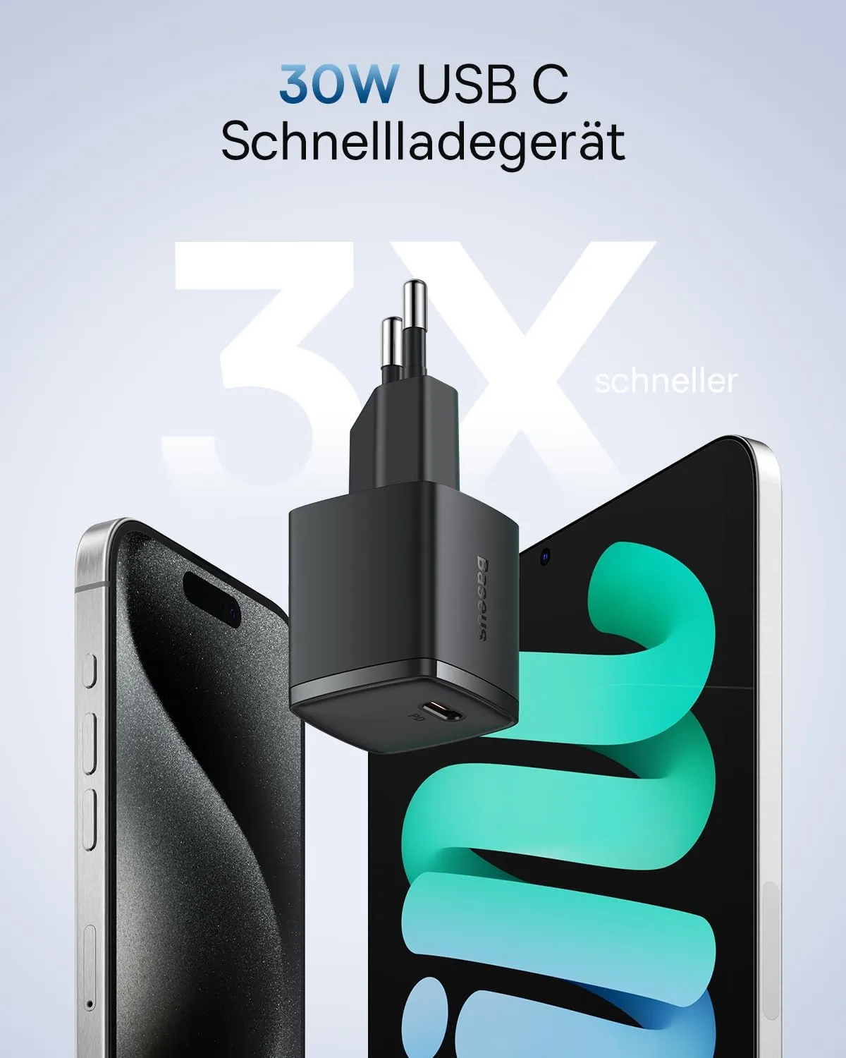 Baseus chargeur USB-C 30 W GaN3 compact
