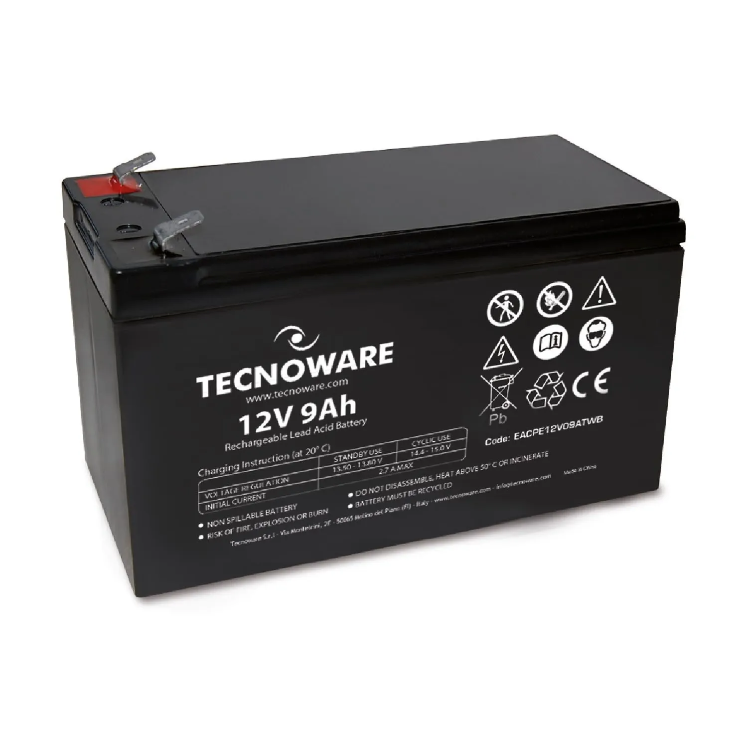 Tecnoware Power Systems Batterie 12 V 5 Ah pour onduleur étanche