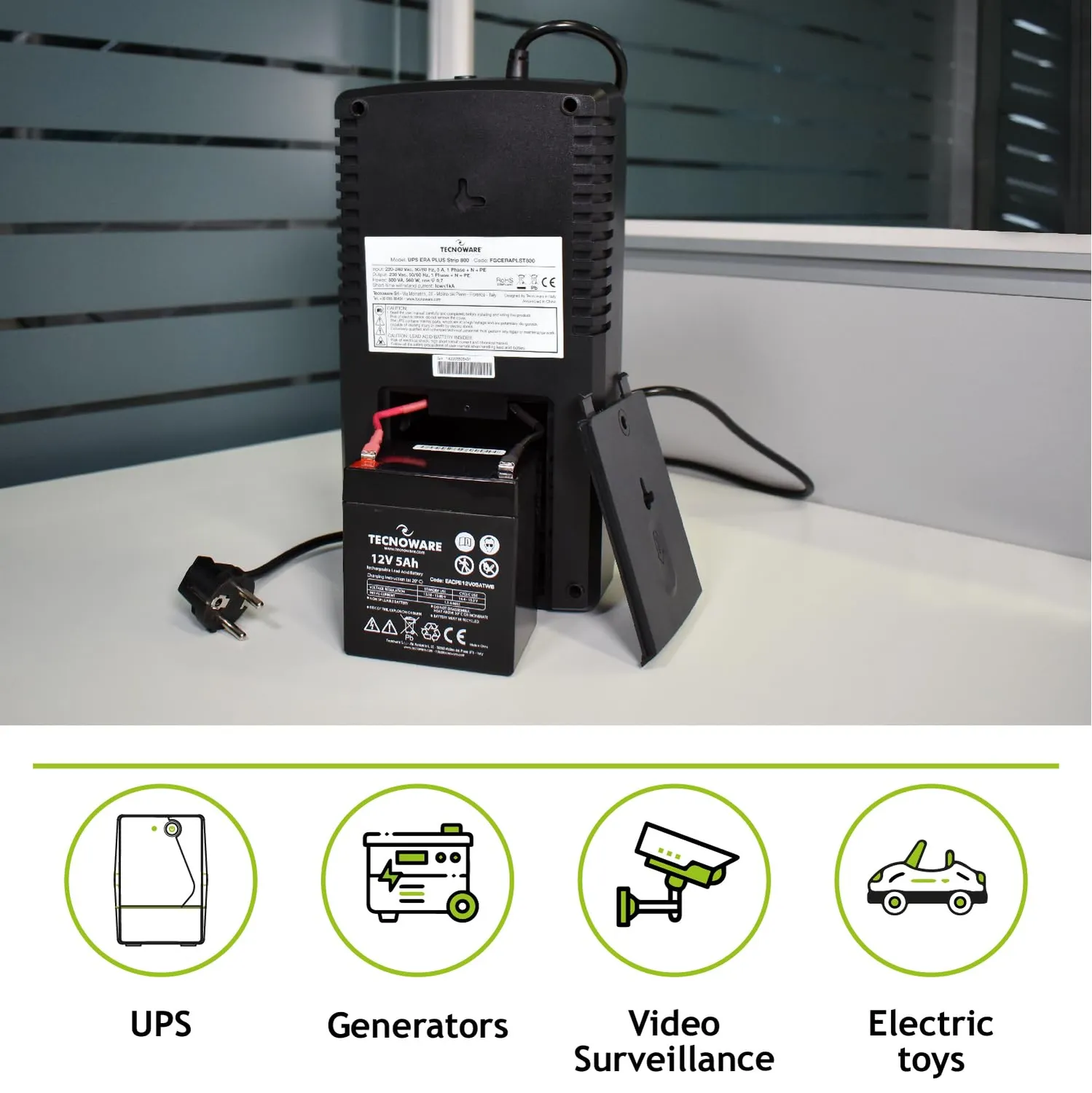 Tecnoware Power Systems Batterie 12 V 5 Ah pour onduleur étanche