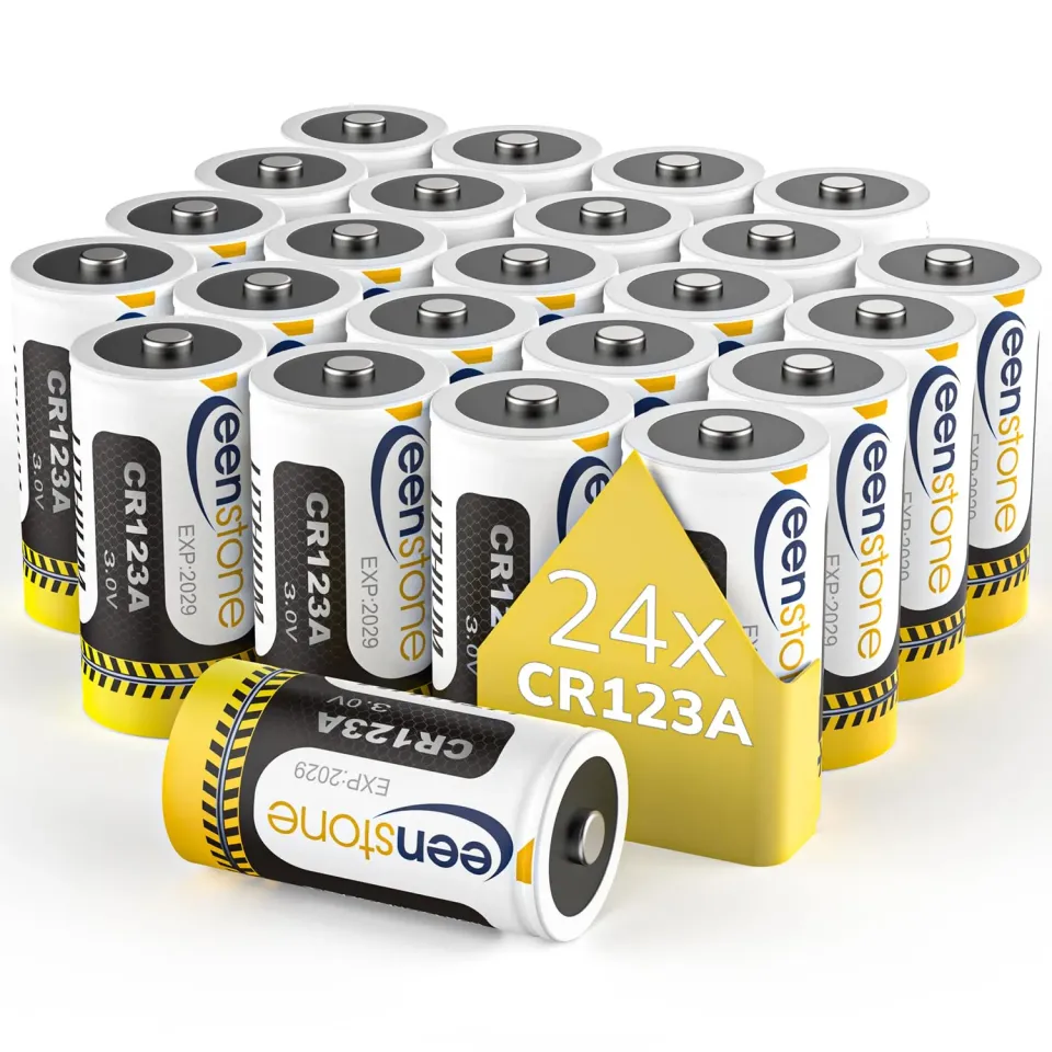 Keenstone CR123A piles lithium 3 V 24 pièces 1600 mAh