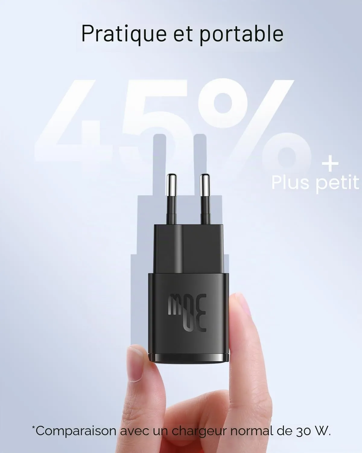 Baseus chargeur USB-C 30 W GaN3 compact