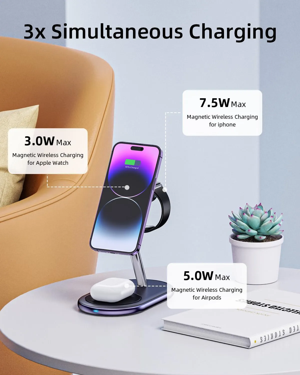 Innostyle MagStation chargeur sans fil 3-en-1 noir 22,5 W